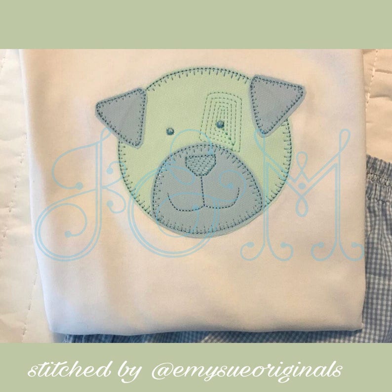 Patch the Pup 5x7 Vintage Style Applique Design Etsy