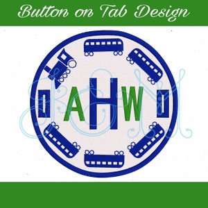 Train Circle Button On Tab Machine Embroidery Design