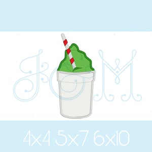 Snowball Shaved Ice Snow Cone Classic Satin Stitch Applique Vintage Style Machine Embroidery Design