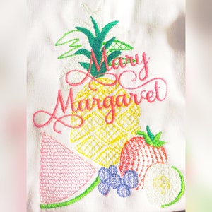 TUTTI Fruity Sketch Fill Bean Stitch Outline Vintage Style Machine Embroidery Design