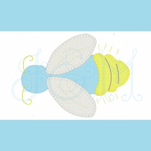 Lightning Bug Applique Blanket Stitch Vintage Style Machine Embroidery Design 4x4 5x7
