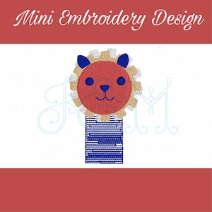 Lion Head Mini Made to Match Sketch Motif Fill Vintage Style Machine Embroidery Design