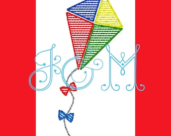 Mini Kite Vintage Stitch Embroidery Design Monogram Motif