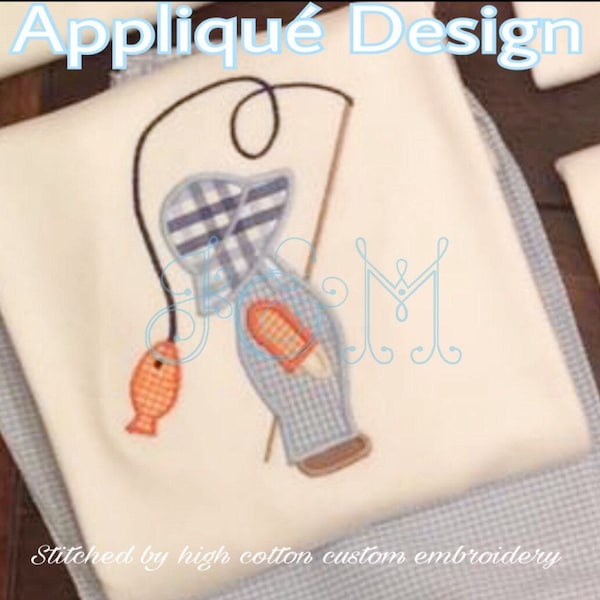 Sunbonnet Fishing Boy Applique Design 5"