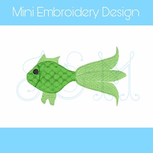 Fancy Fish Fill Stitch Mini Monogram Motif Vintage Style Machine Embroidery Design