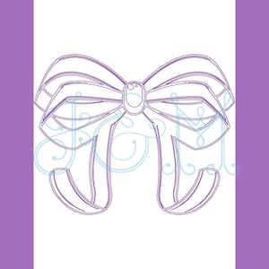Bow Vintage Style Stitch Embroidery Design