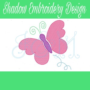Butterfly Shadow Embroidery Vintage Stitch Sketch Machine Embroidery Design