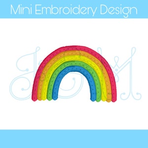 Classic Rainbow Top Stitch Satin Stitch Mini Fill Motif Vintage Style Machine Embroidery Design