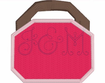 Bermudaväska Vintage-väska Mini Fill Stitch Monogram Motiv Vintage-stil Maskinbroderidesign