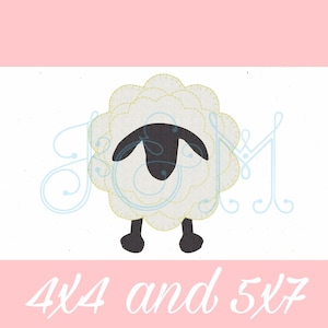 Quilt Style Lamb Sheep Blanket Stitch Applique Vintage Style Machine Embroidery Design
