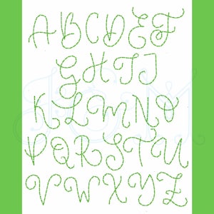 Arden Handskriven Loopy Curly Bean Sashiko Stitch Dotted Dash Vintage Stitch Broderitypsnitt Vintage Stitch Style Maskinbroderidesign