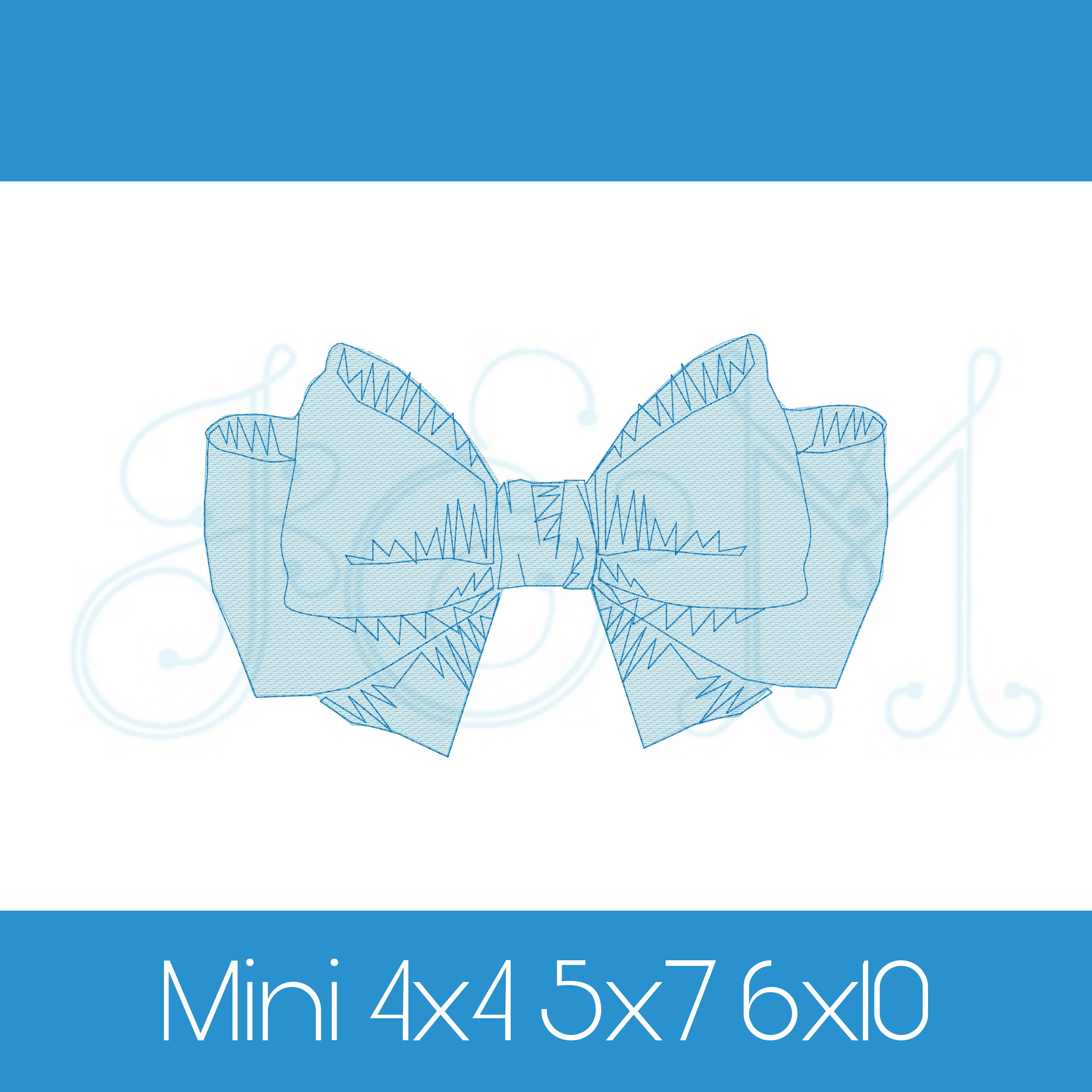 Regency Bow Heirloom Ribbon Sketch or Shadow Fill Bean Stitch Outline ...