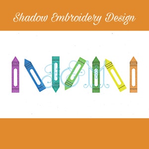 Crayon Shadow Work Embroidery Line Vintage Stitch Sketch Machine Embroidery Design