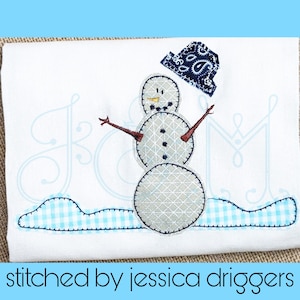 Frosty the Snowman vintage Style Couverture Point Applique Machine Broderie Design 5x7