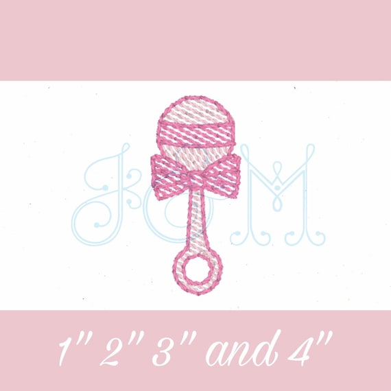 Bébé hochet jouet croquis remplissage Bean point contour bébé douche grand  petit frère ou soeur frère Vintage Style motif de broderie Machine