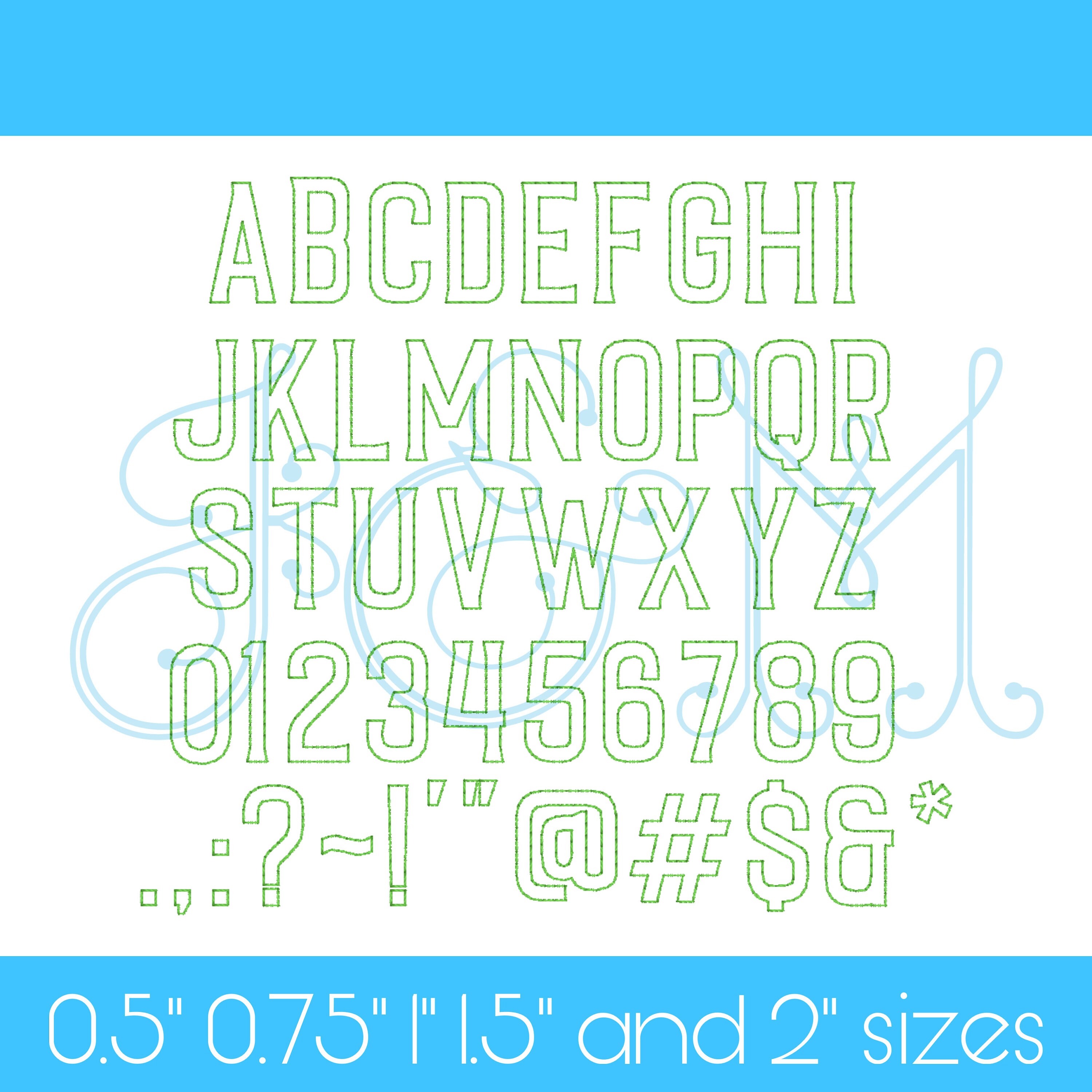 BOLD Block Bean Stitch Font Alphabet Vintage Style Machine Embroidery ...