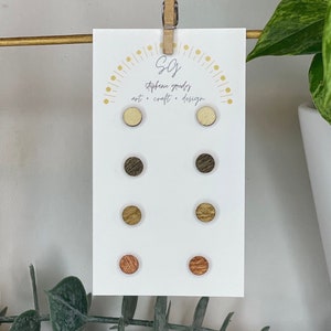 Holz Ohrstecker Set - 4er Pack