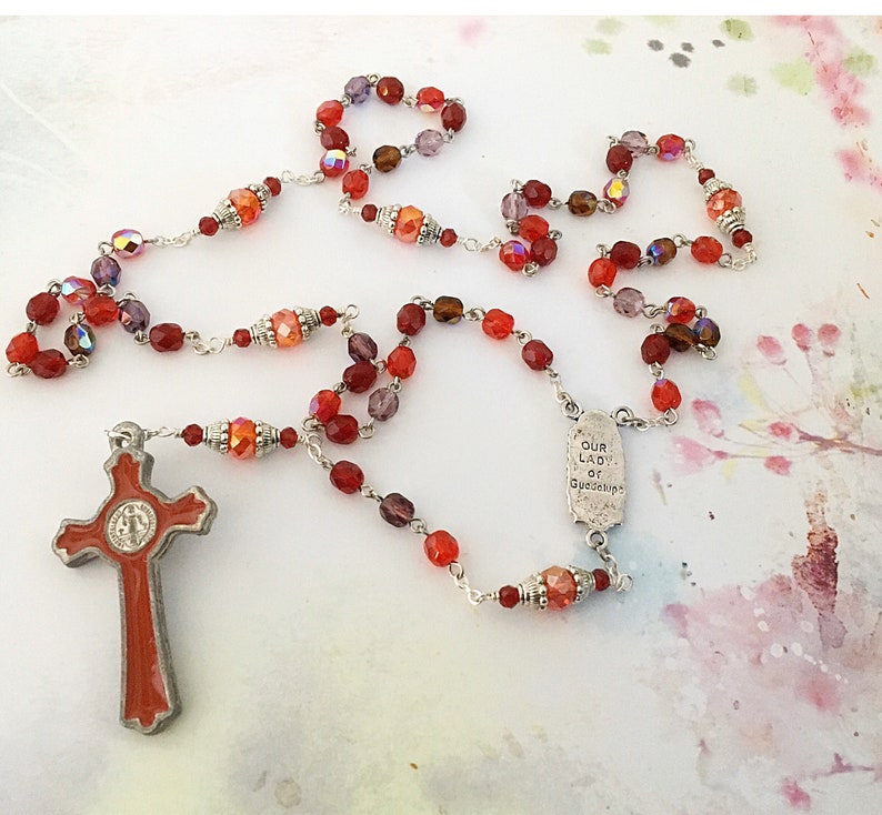 Red Mix Guadalupe Rosary