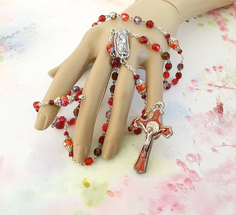 Red Mix Guadalupe Rosary