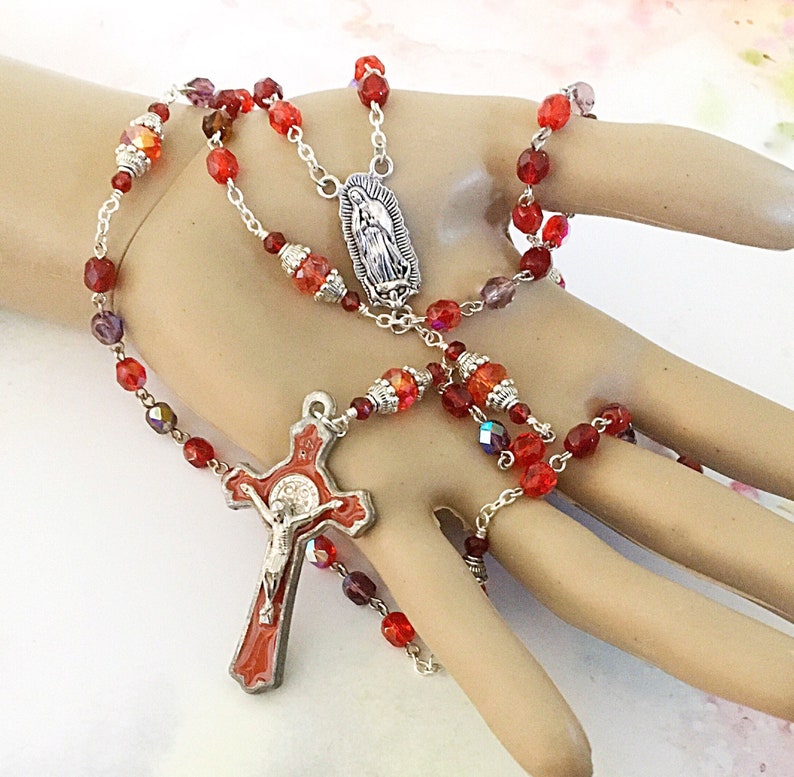 Red Mix Guadalupe Rosary
