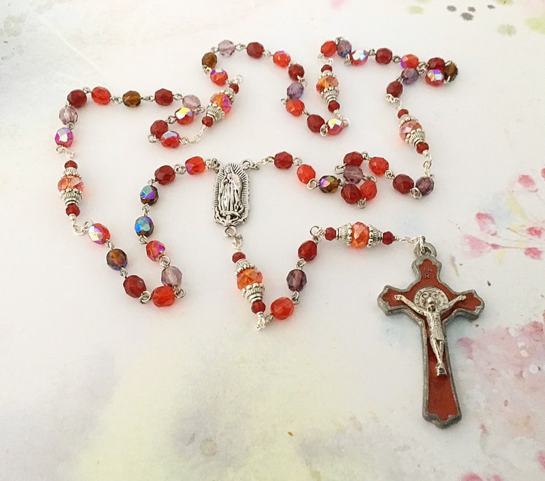Red Mix Guadalupe Rosary