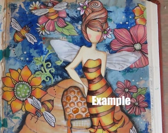 Folha de vestir para Julie Nutting Paper Dolls BEE Theme - Arquivo para download instantâneo