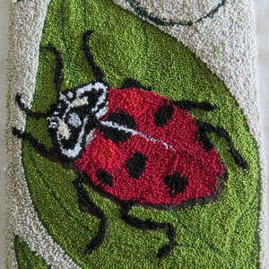Punch Needle Pattern LADYBUG LEAF - Original by TwistedArtDesigns - Instant Digital Download File