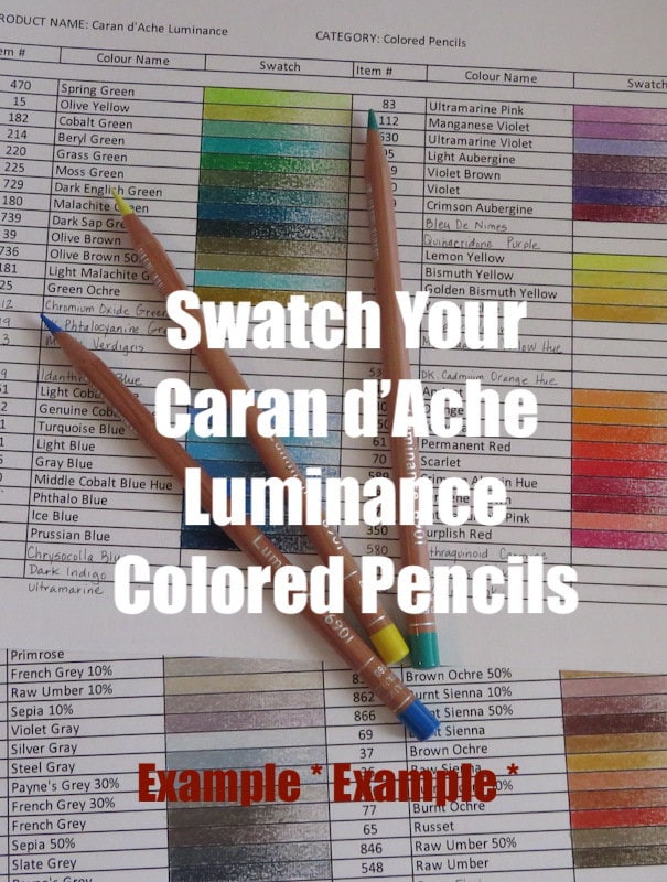 Swatch Sheet for Caran d'Ache Luminance Colored Pencils - B&W Instant  Download File