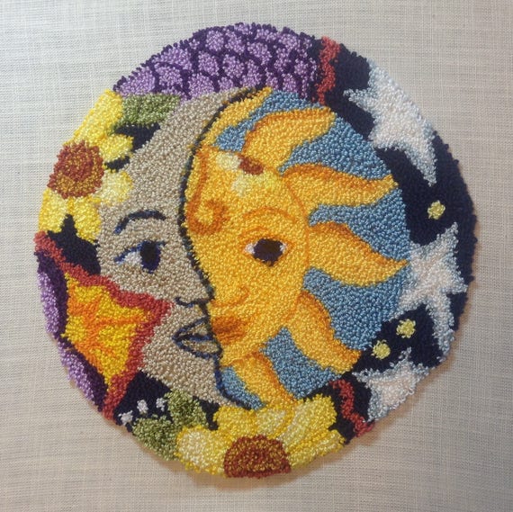 Sun/Moon Punch Needle Embroidery Pattern - DIGITAL DOWNLOAD