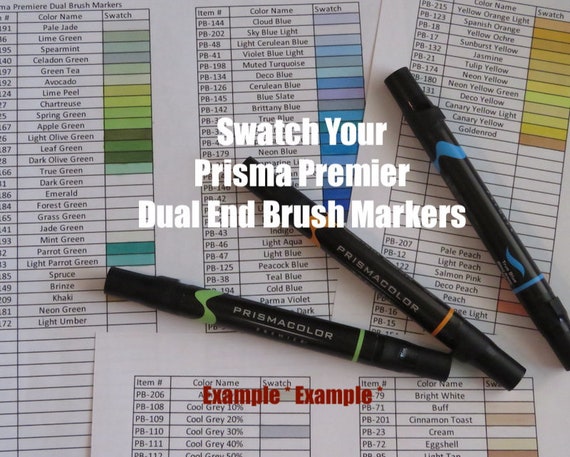 Swatch Sheet For Prismacolor Premiere Brush Markers B W Etsy