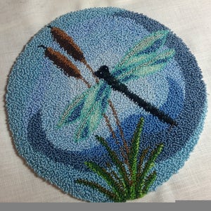 Punch Needle Pattern Dragonfly Cattails