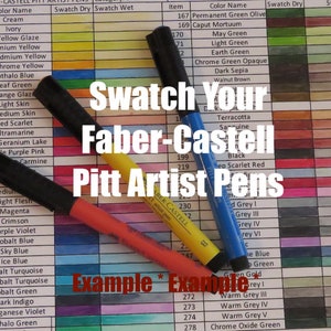 Swatch Sheet for Faber Castell Pitt Artist Pens - B&W Instant Download File