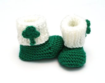 green baby booties