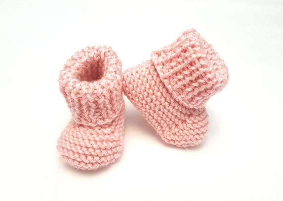 pink newborn booties