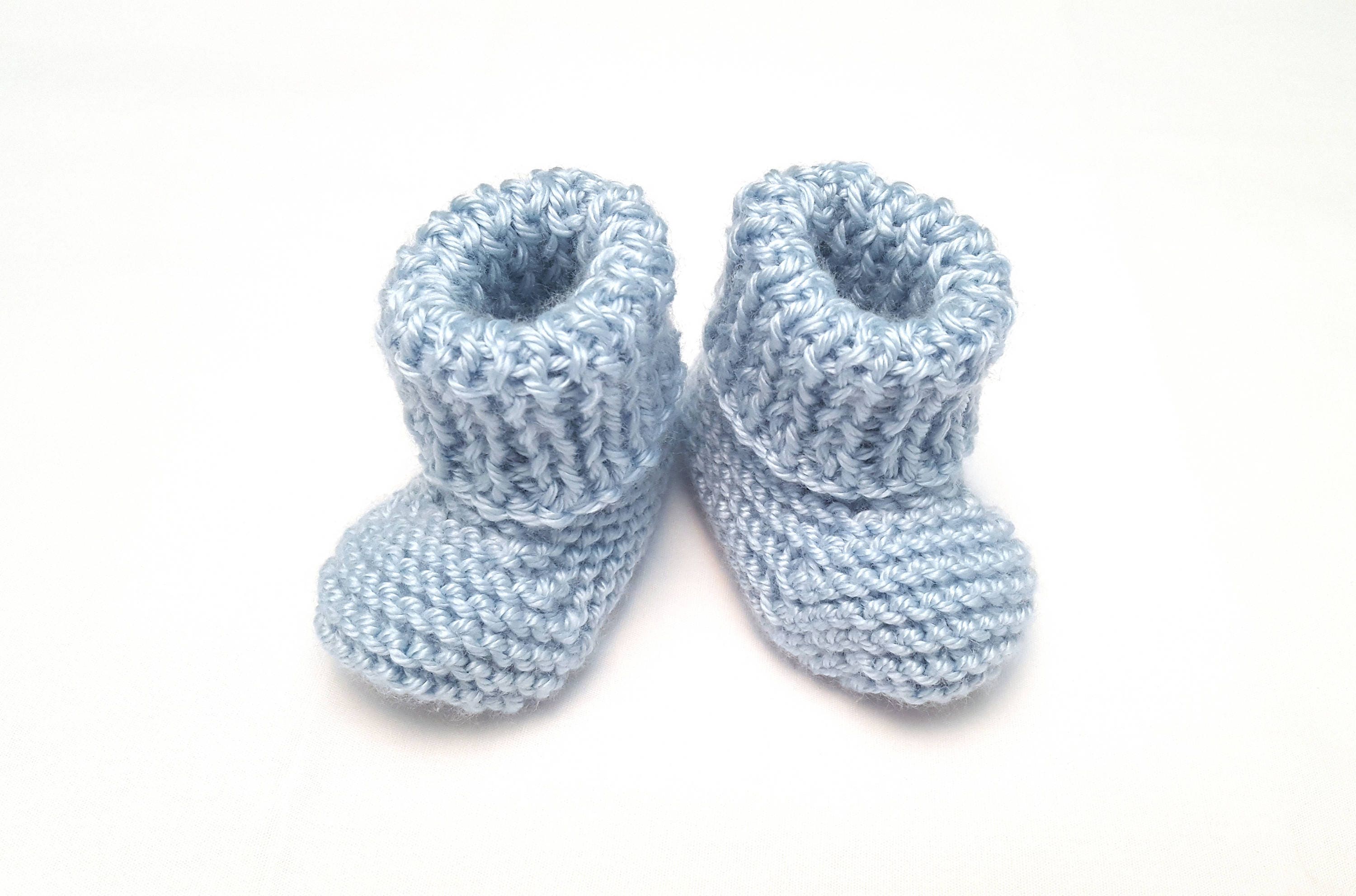 Blue Baby Booties Blue Newborn Booties Blue Baby Shoes | Etsy