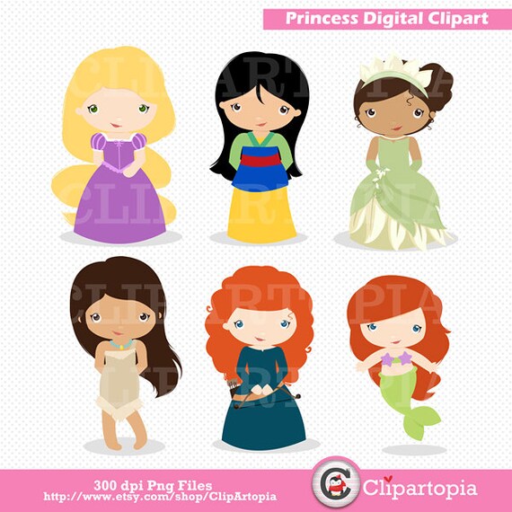 Princess Digital Clipart / Little Princess Clip Art / | Etsy