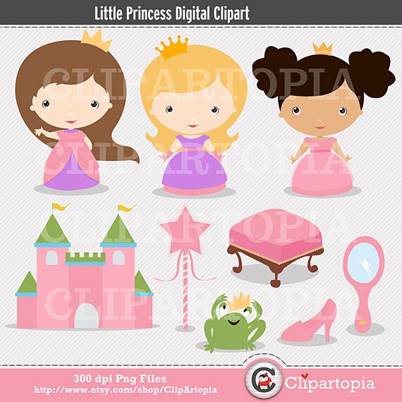 Little Princess Cute Princess Digital Clipart For Personal And Commercial Use / INSTANT DOWNLOAD Il_570xn