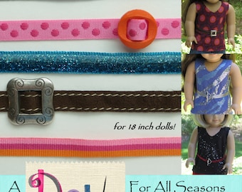 Easy Belt pdf pattern for 18 inch AG dolls no-sew pattern, A Doll For All Seasons