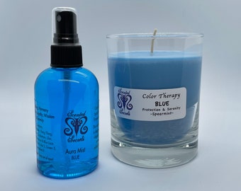Protection & Serenity Candle and Aura Mist for Adults, Children, and Pets