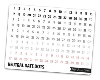 Neutral Date Dot Stickers