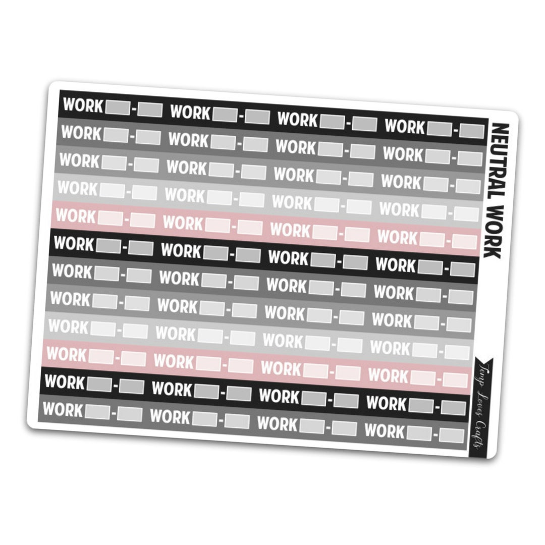 Neutral Work Label Stickers - Etsy