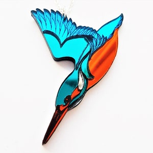 Diving Kingfisher necklace