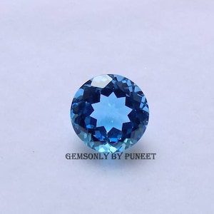 9mm Natural SWISS BLUE TOPAZ round 9X9mm super top swiss blue color topaz swiss blue topaz 9mm round faceted cutstone topaz gemstone