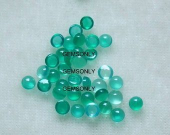 10pc 3mm NATURAL GREEN ONYX round 3mm cabochon Gemstone green onyx 3mm round cabochon 3mm round aaa quality onyx green resemble emerald