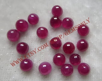 4mm Natural RUBY round cabochon 4mm 100% no heat no treatment ruby 4mm round ruby cabochon smooth cabochon ruby round 4mm cabochon 4mm
