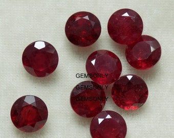 10mm 1pc NATURAL RUBY ROUND 10mm wholesale deal ruby 10MM lead fill we never lie ruby round 10mm cut stone nice quality cut luster