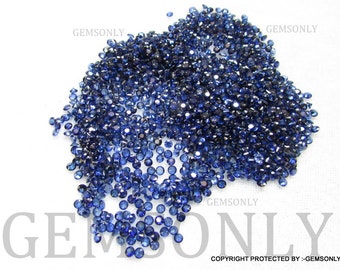 5pc BLUE SAPPHIRE 2mm diamond cut vvvs nice quality blue sapphire round 2mm diamond cut 2mm round April birthstone 2mm round