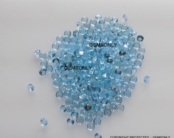 25pc SWISS BLUE TOPAZ redondo 2mm redondo azul topacio azul tono suizo 2mm mejores gemas calidad piedra semipreciosa 2 mm azul redondo topacio