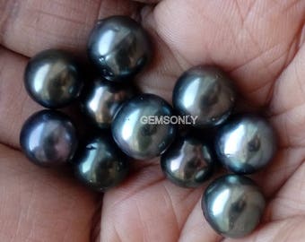 1pcs south sea pearl Natural TAHITI PEARL 10-11mm balls Gray black pearl sea water quality birthstone Tahitian pearl balls black pearl