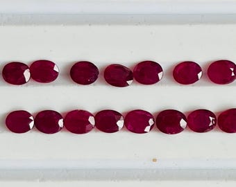 1pc RUBY OVAL shape cutstone 6X4mm faceted well cut nice faceted 6x4mm ruby faceted quality ruby gemstone 6X4mm natural mozambiq ruby